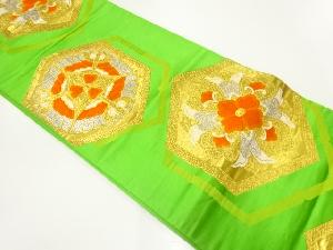 アンティーク　花亀甲模様織出し袋帯（材料）